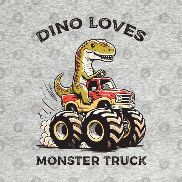 Dino loves monster truck by Yopi